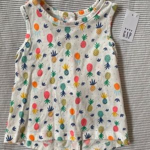 NWT babyGap Sleeveless Tulip-back Pineapple Top